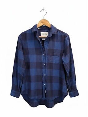 Grayson The Hero Blue Plaid Button-Up Shirt Size XS Relaxed Fit Cotton Casual
